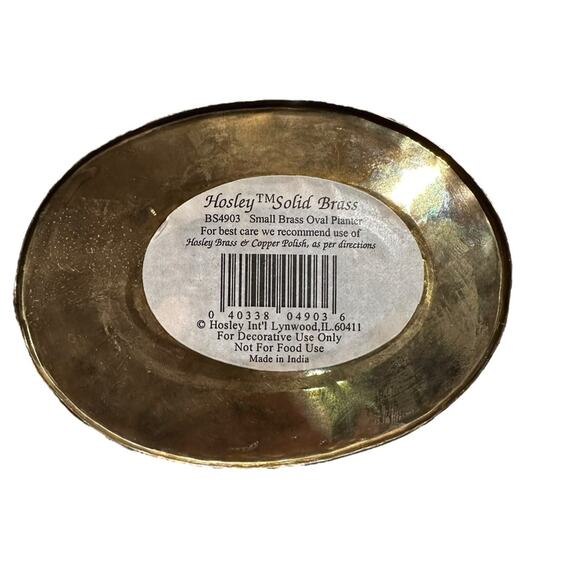 Vintage Oval Brass Container with Handles 3" x 4" - Picture 2 of 6